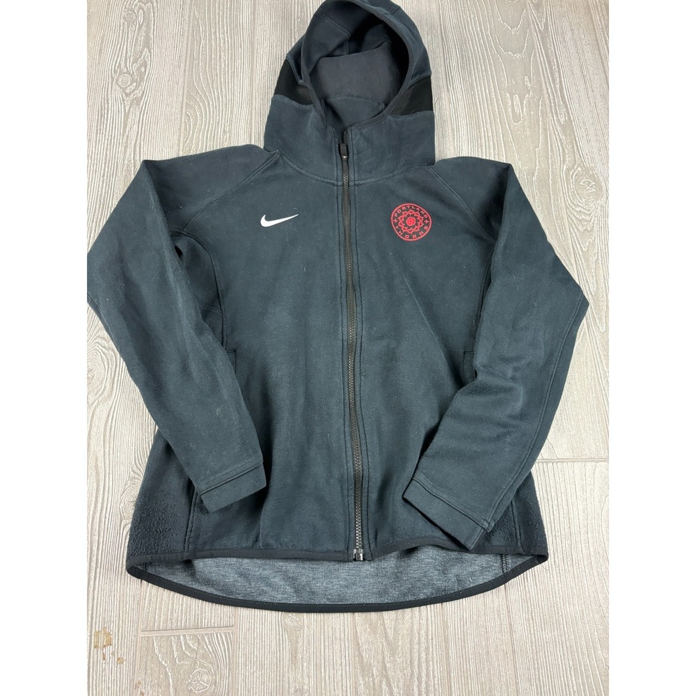 Nike Dri Fit Zip Up Hoodie Womens Medium Black Portland Thorns FC Soccer
